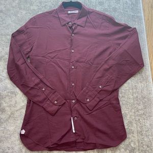 Loro Piana Cotton Burgundy Button Down